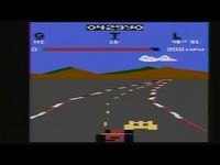 une photo d'Ã©cran de Pole Position sur Atari 2600